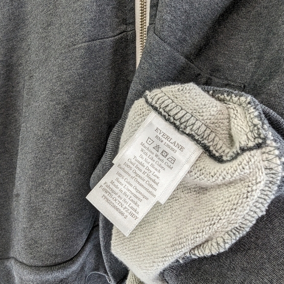 Everlane Sweatshirt Womens XL Dark Gray The Track Hoodie Fill Zip Jacket… - Picture 11 of 15